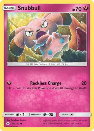 Snubbull 090  - Reverse Holofoil SM Base Set - Common
