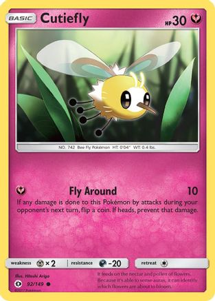 Cutiefly 092  - Reverse Holofoil SM Base Set - Common