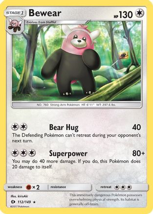 Bewear 112  - Reverse Holofoil SM Base Set - Rare