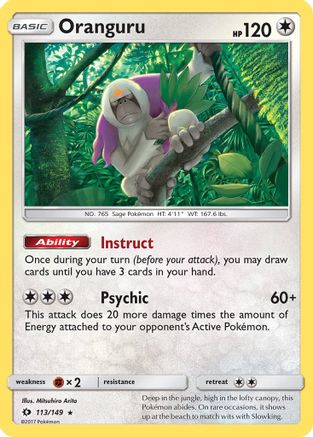 Oranguru 113  - Reverse Holofoil SM Base Set - Holo Rare