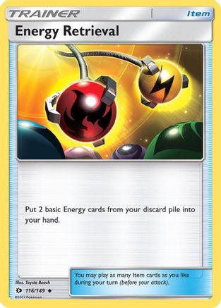 Energy Retrieval 116  - Reverse Holofoil SM Base Set - Uncommon