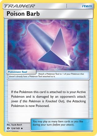 Poison Barb 124  - Reverse Holofoil SM Base Set - Uncommon