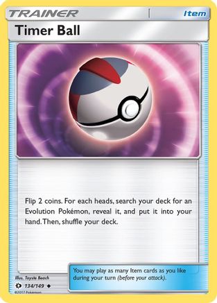 Timer Ball 134  - Reverse Holofoil SM Base Set - Uncommon