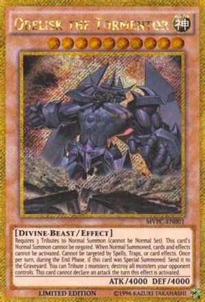 Obelisk the Tormentor (MVPC-EN001) - The Dark Side of Dimensions Movie Pack: Gold Edition Limited