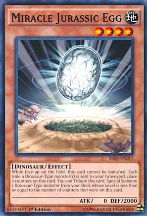 Miracle Jurassic Egg (SR04-EN011) - Structure Deck: Dinosmasher's Fury 1st Edition