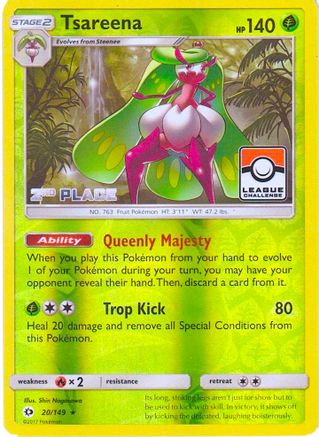 Tsareena - 20/149 (League Challenge) [2nd Place]/149  - Reverse Holofoil League & Championship Cards - Promo