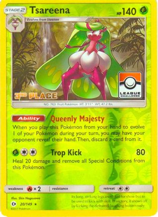 Tsareena - 20/149 (League Challenge) [3rd Place]/149  - Reverse Holofoil League & Championship Cards - Promo