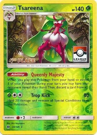 Tsareena - 20/149 (League Challenge) [4th Place]/149  - Reverse Holofoil League & Championship Cards - Promo