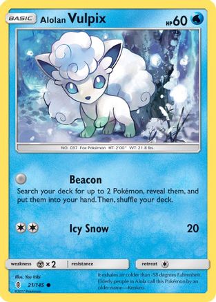 Alolan Vulpix 021  SM  Guardians Rising - Common