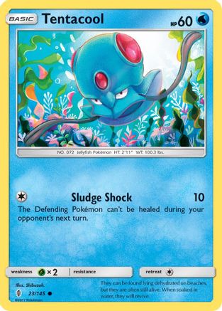 Tentacool 023  - Reverse Holofoil SM  Guardians Rising - Common