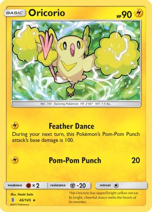 Oricorio (46)  - Reverse Holofoil SM  Guardians Rising - Rare