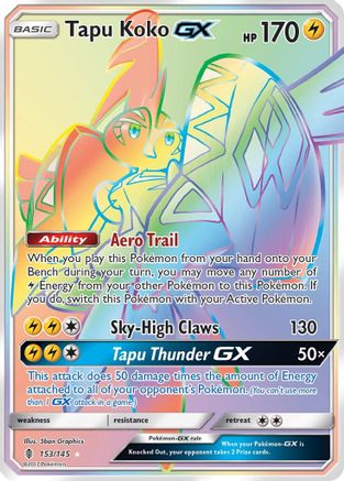 Tapu Koko GX (Secret)  - Holofoil SM  Guardians Rising - Secret Rare