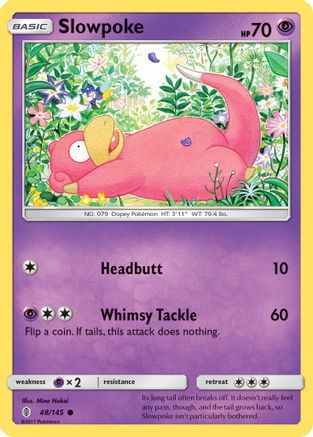 Slowpoke 048  - Reverse Holofoil SM  Guardians Rising - Common