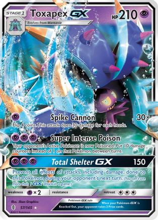 Toxapex GX 057  - Holofoil SM  Guardians Rising - Ultra Rare