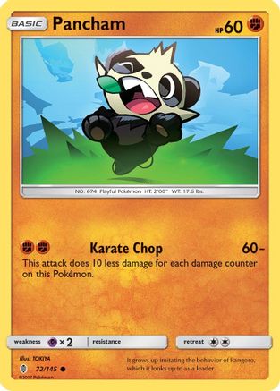 Pancham 072  - Reverse Holofoil SM  Guardians Rising - Common