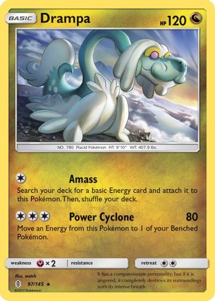 Drampa 097  - Reverse Holofoil SM  Guardians Rising - Holo Rare