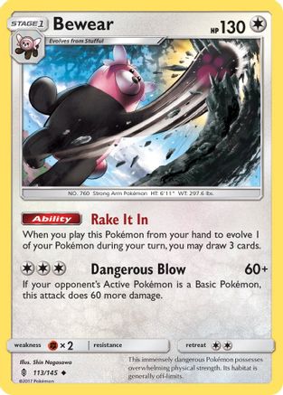 Bewear 113  SM  Guardians Rising - Uncommon