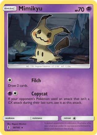 Mimikyu - 58/145 (SM Guardians Rising)/145  Deck Exclusives - Rare