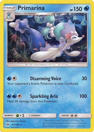 Primarina (Cracked Ice Holo) 041/149  - Holofoil Deck Exclusives - Holo Rare
