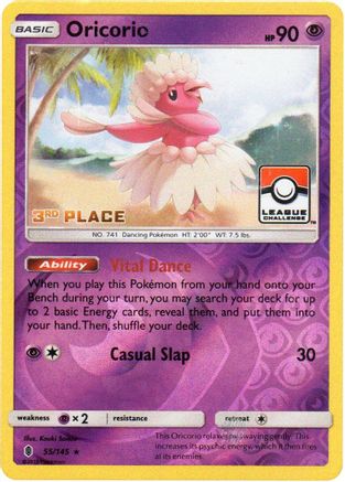 Oricorio - 55/145 (League Challenge) [3rd Place]/145  - Reverse Holofoil League & Championship Cards - Promo