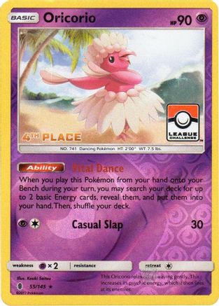 Oricorio - 55/145 (League Challenge) [4th Place]/145  - Reverse Holofoil League & Championship Cards - Promo