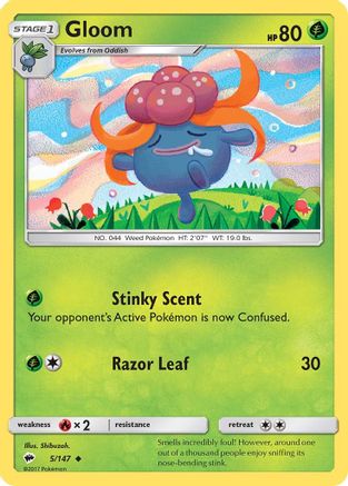 Gloom 005  - Reverse Holofoil SM  Burning Shadows - Uncommon