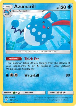 Azumarill 035  SM  Burning Shadows - Rare