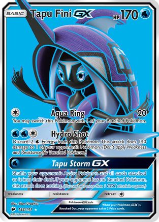 Tapu Fini GX (Full Art)/147  - Holofoil SM  Burning Shadows - Ultra Rare
