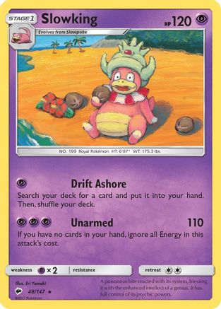 Slowking 048  - Reverse Holofoil SM  Burning Shadows - Rare