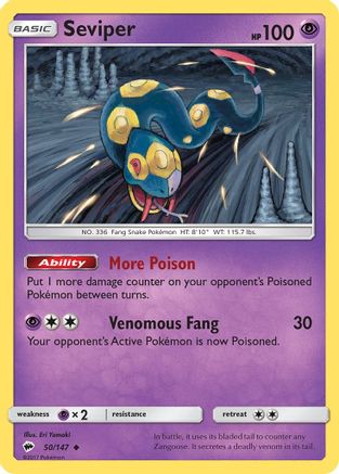 Seviper 050  SM  Burning Shadows - Uncommon