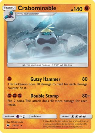 Crabominable  SM  Burning Shadows - Rare