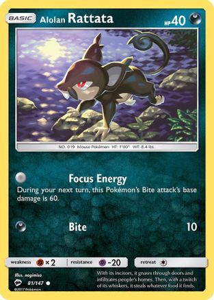 Alolan Rattata 081  SM  Burning Shadows - Common