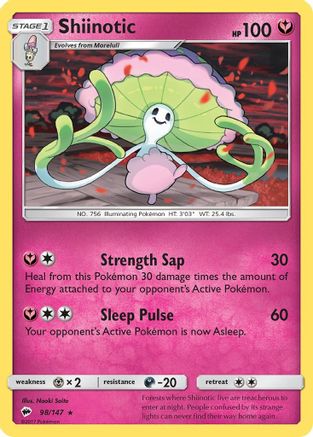 Shiinotic 098  - Reverse Holofoil SM  Burning Shadows - Rare