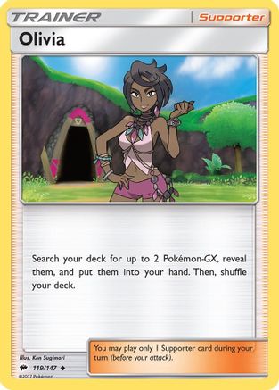 Olivia 119  - Reverse Holofoil SM  Burning Shadows - Uncommon