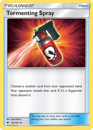 Tormenting Spray 125/147  - Reverse Holofoil SM  Burning Shadows - Uncommon