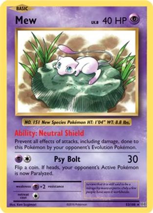 Mew (XY Evolutions) 053/108  Deck Exclusives - Rare