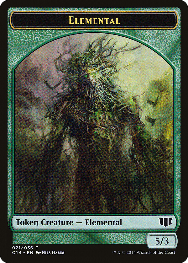 Elemental // Beast (3/3) Double-sided Token (C14-21 // 19) - Commander 2014 Tokens