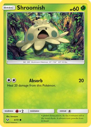Shroomish 004  - Reverse Holofoil Shining Legends - Common