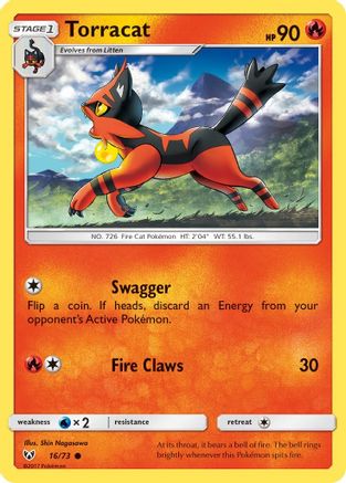 Torracat 016  - Reverse Holofoil Shining Legends - Common