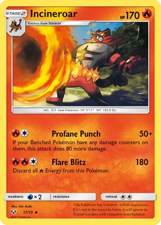 Incineroar 017  Shining Legends - Uncommon
