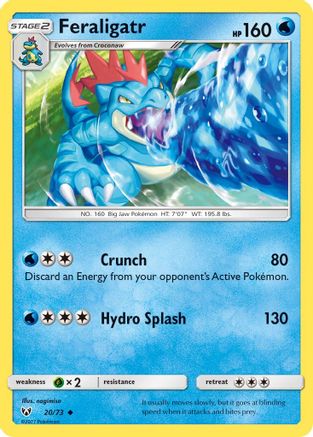 Feraligatr 020  - Reverse Holofoil Shining Legends - Uncommon