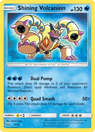Shining Volcanion 027  - Holofoil Shining Legends - Shiny Holo Rare