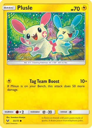 Plusle 033  - Reverse Holofoil Shining Legends - Common