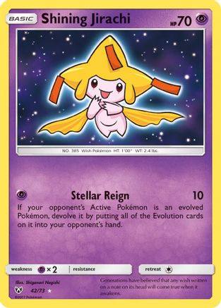 Shining Jirachi 042  - Holofoil Shining Legends - Shiny Holo Rare