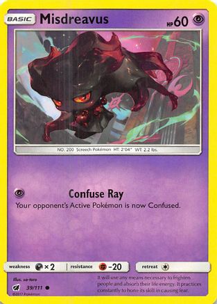 Misdreavus 039  - Reverse Holofoil SM  Crimson Invasion - Common