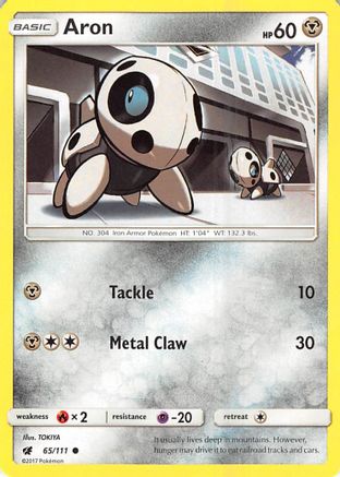 Aron 065  - Reverse Holofoil SM  Crimson Invasion - Common