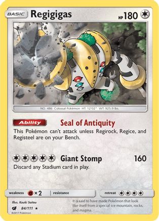 Regigigas 084  - Holofoil SM  Crimson Invasion - Holo Rare