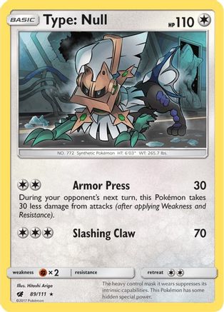 Type: Null 089  - Holofoil SM  Crimson Invasion - Holo Rare