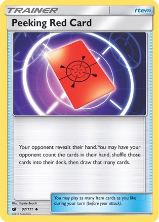 Peeking Red Card 097  SM  Crimson Invasion - Uncommon