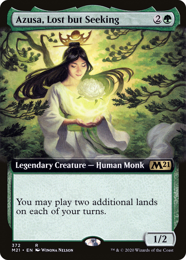 Azusa, Lost but Seeking (Extended Art) (M21-372) - Core Set 2021: (Extended Art) Foil